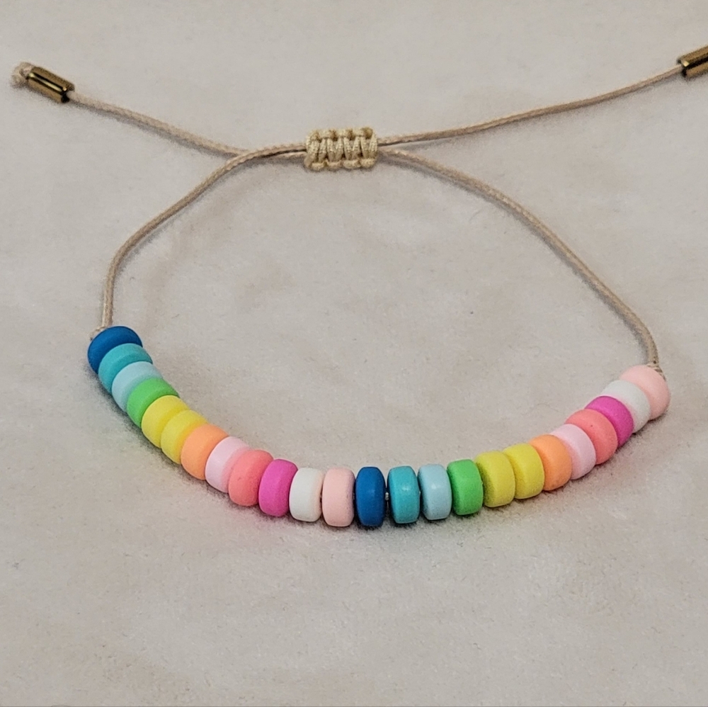 Adjustable Braclet Rainbow Colored Candy Necklace Like Braclet